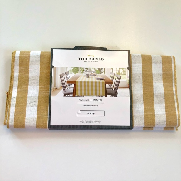 Threshold Table Runner Cotton Gingham Check 72” x 14” - Picture 7 of 8